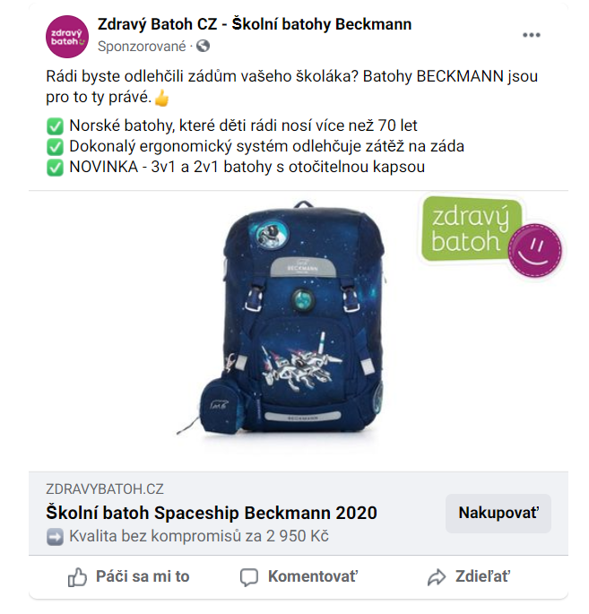 Ukázka dynamického remarketingu na Facebooku s využitím rámečků